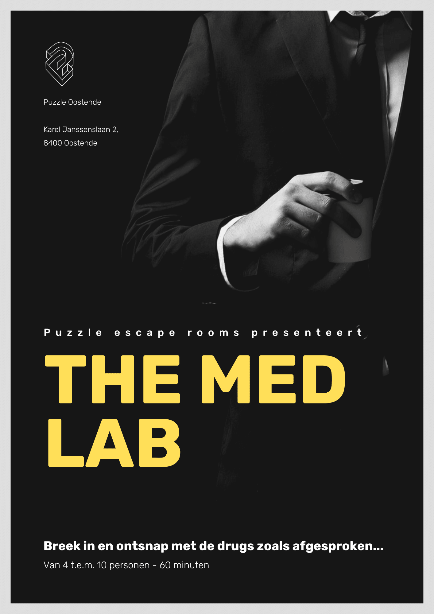 The med lab poster - Puzzle escape rooms oostende